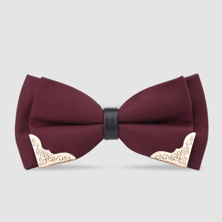 Noeud papillon classique en métal doré pour homme