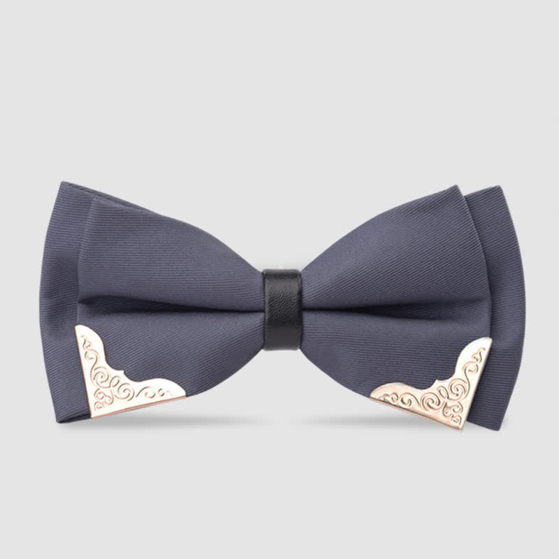 Noeud papillon classique en métal doré pour homme