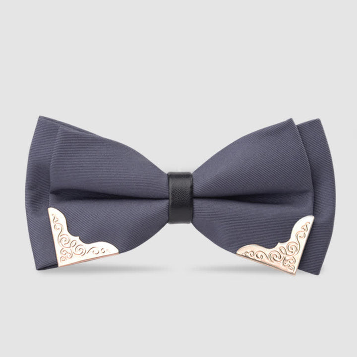 Noeud papillon classique en métal doré pour homme