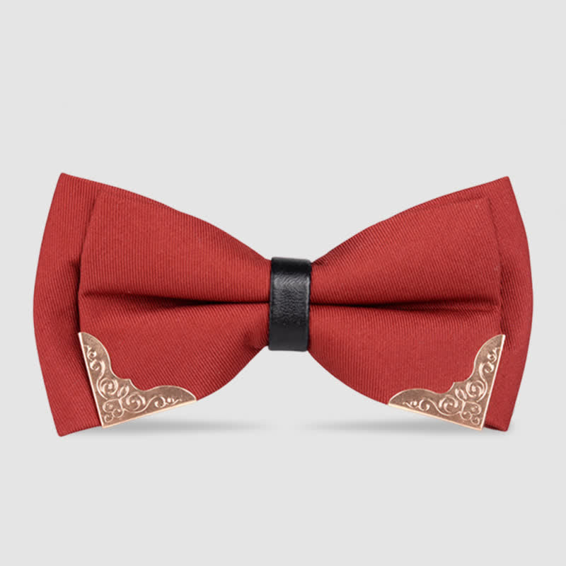 Noeud papillon classique en métal doré pour homme