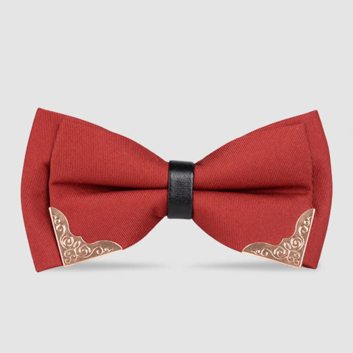 Noeud papillon classique en métal doré pour homme