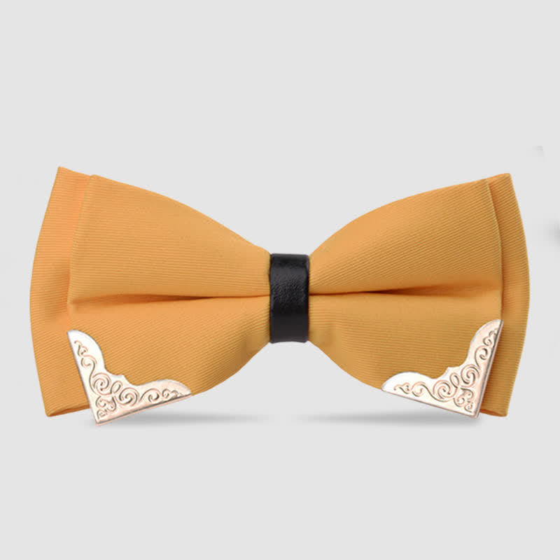 Noeud papillon classique en métal doré pour homme