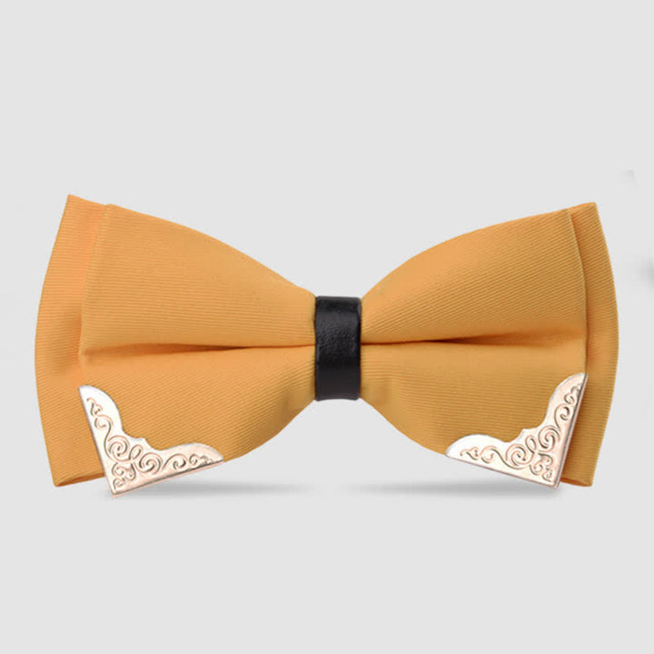 Noeud papillon classique en métal doré pour homme