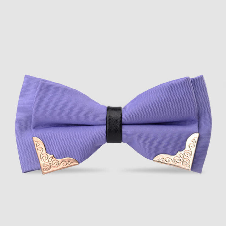 Noeud papillon classique en métal doré pour homme