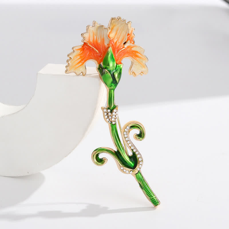 Jolie broche œillet émaillée pour femme