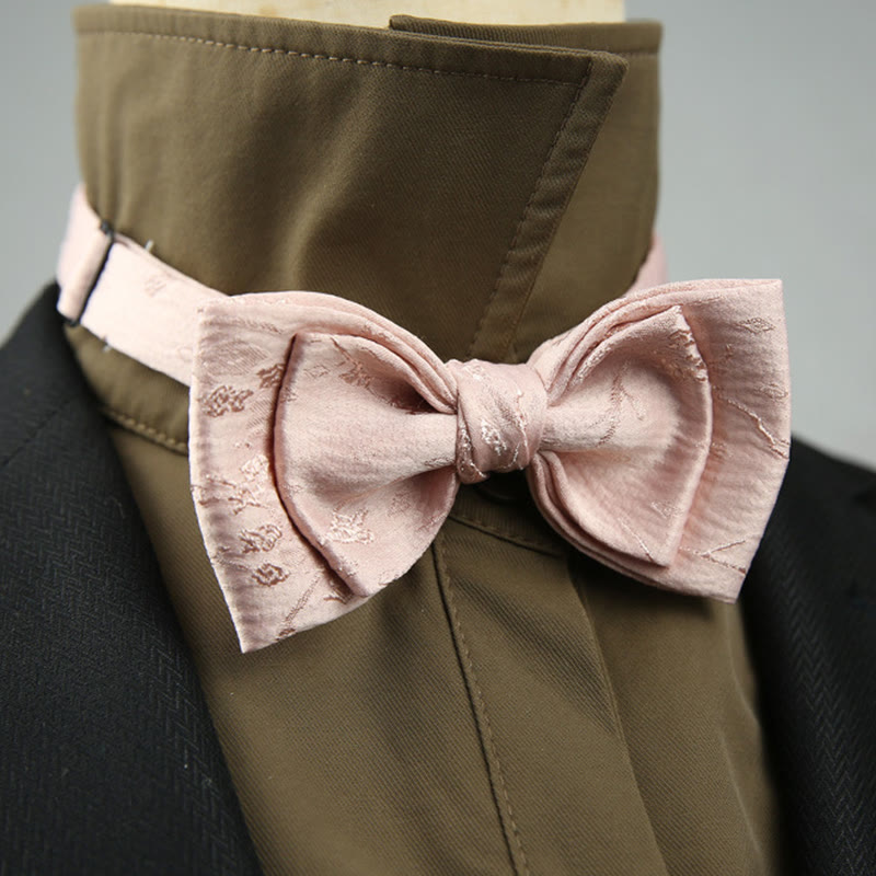 Nœud papillon pré-noué à double épaisseur en jacquard avec sangle réglable
