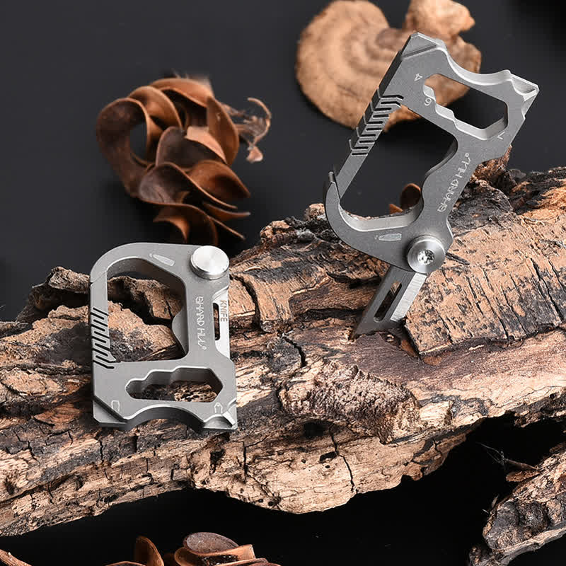 Mini couteau pliant multifonctionnel 6 en 1 avec porte-clés
