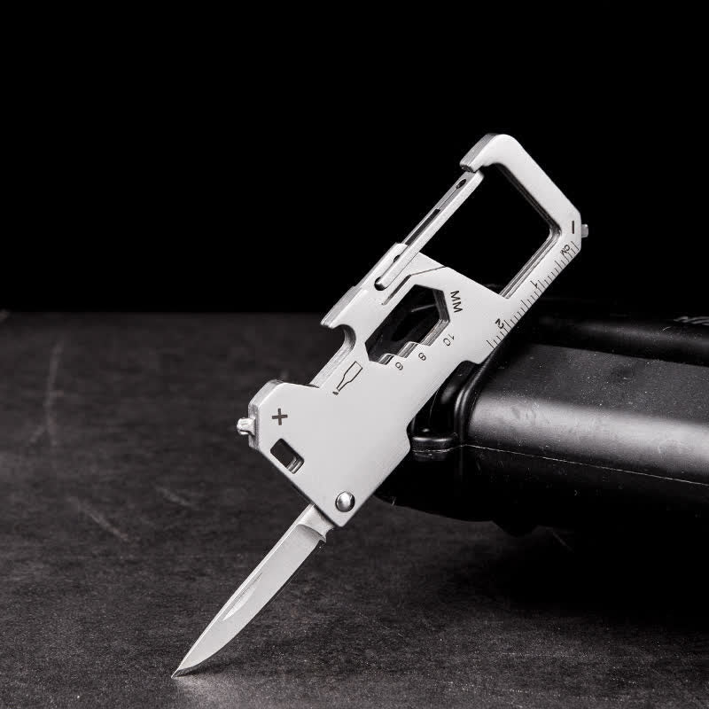 Mini couteau pliant 6 en 1 EDC, outil portable d'extérieur, porte-clés