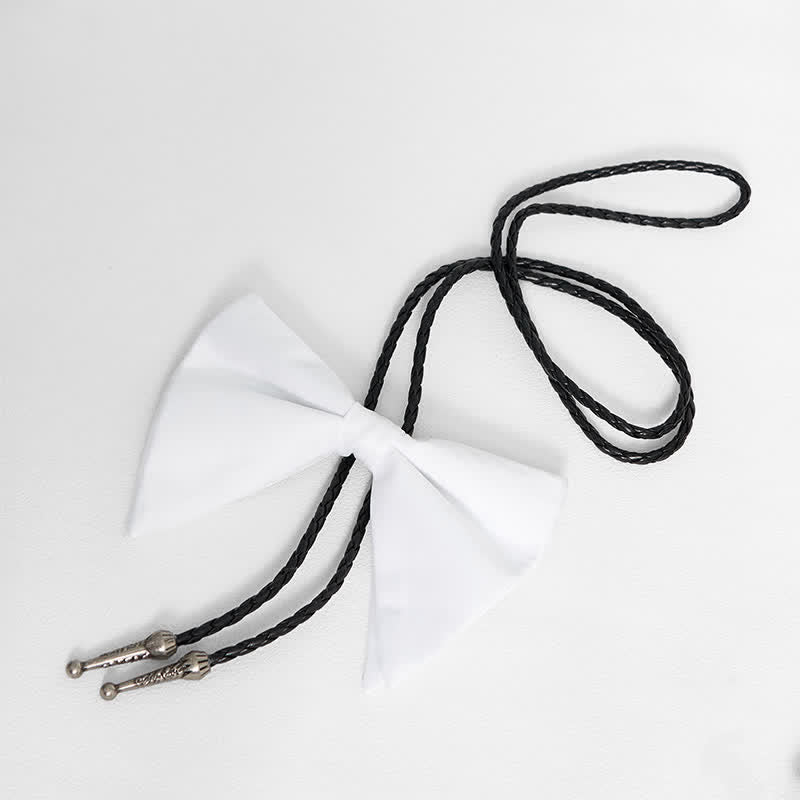 Cravate bolo surdimensionnée noire et blanche créative