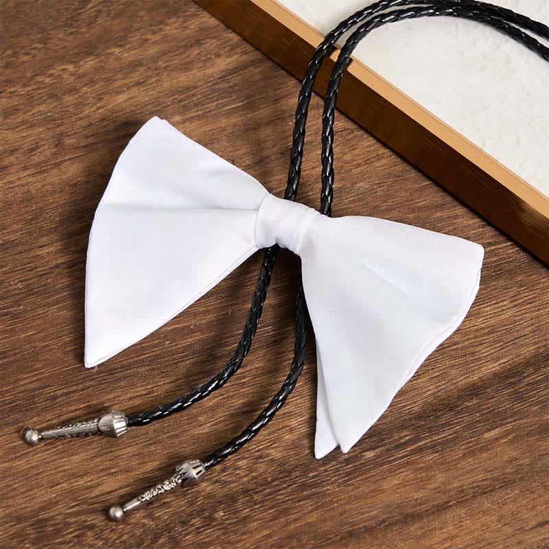 Cravate bolo surdimensionnée noire et blanche créative