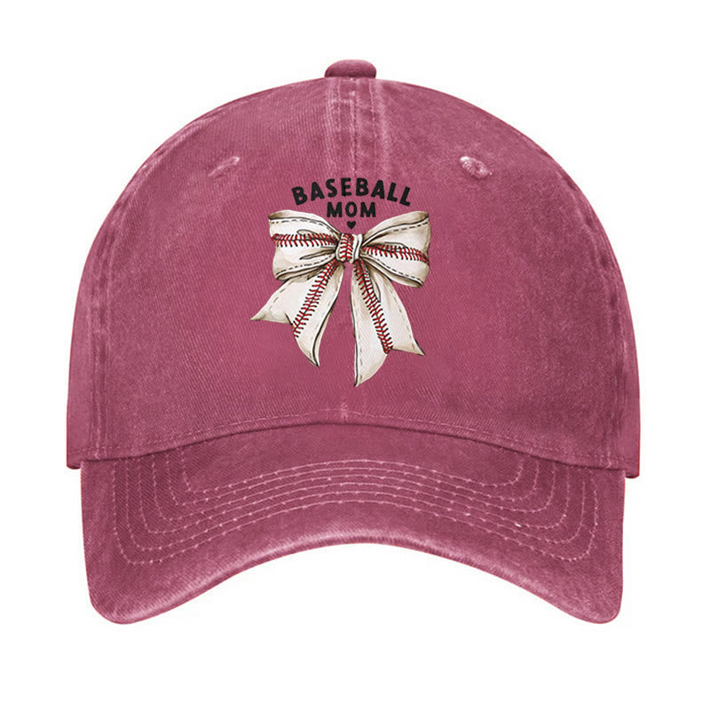 Casquette de baseball ajustable avec nœud papillon pour maman