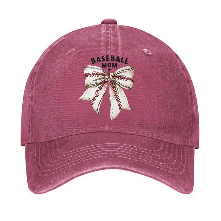 Casquette de baseball ajustable avec nœud papillon pour maman