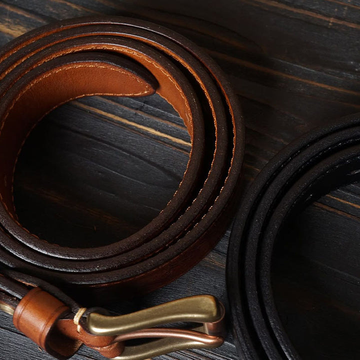Ceinture en cuir à motif floral en relief avec boucle en laiton massif