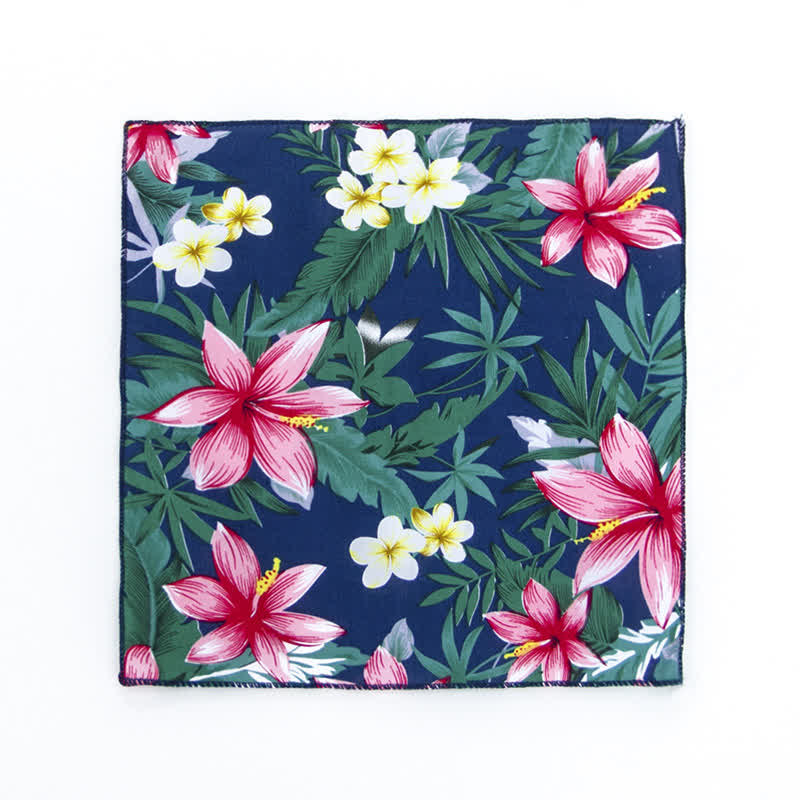 Pochette de costume en coton à motifs floraux pour homme