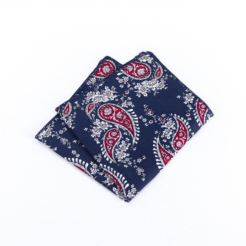 Pochette de costume en coton à motifs floraux pour homme