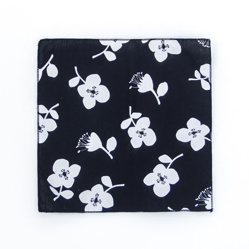 Pochette de costume en coton à motifs floraux pour homme