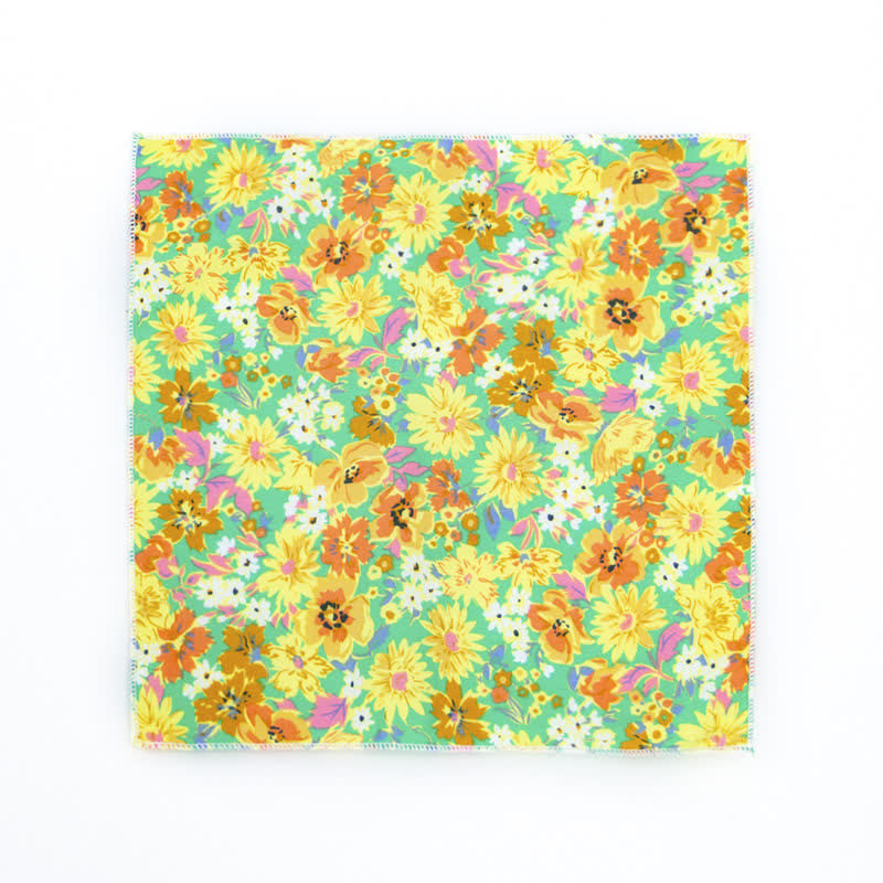 Pochette de costume en coton à motifs floraux pour homme