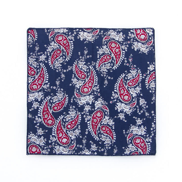 Pochette de costume en coton à motifs floraux pour homme