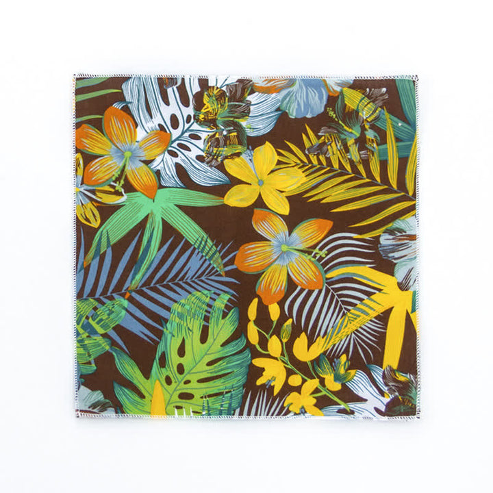 Pochette de costume en coton à motifs floraux pour homme