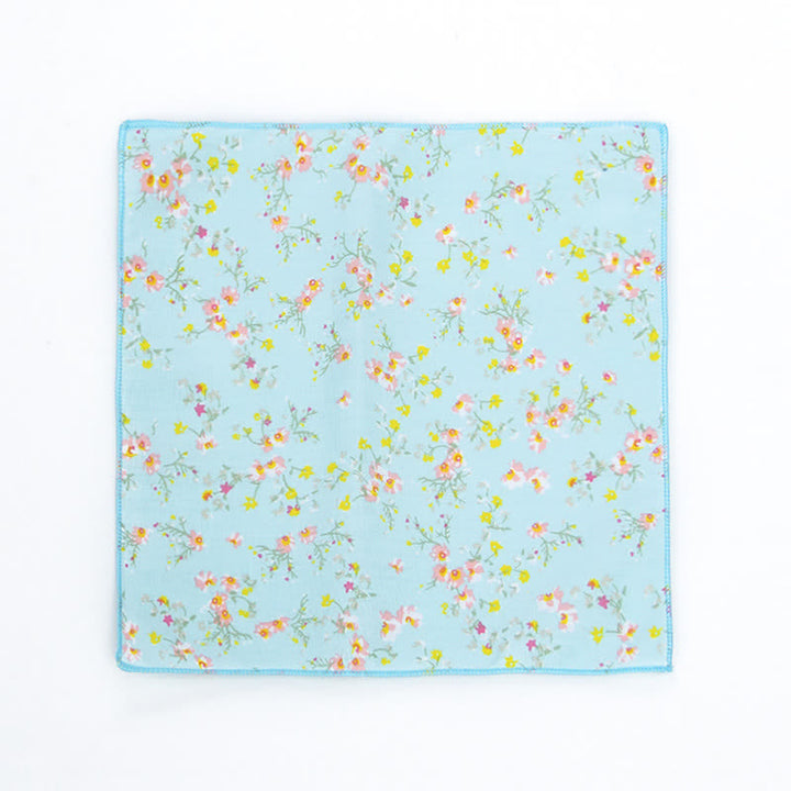 Pochette de costume en coton à motifs floraux pour homme