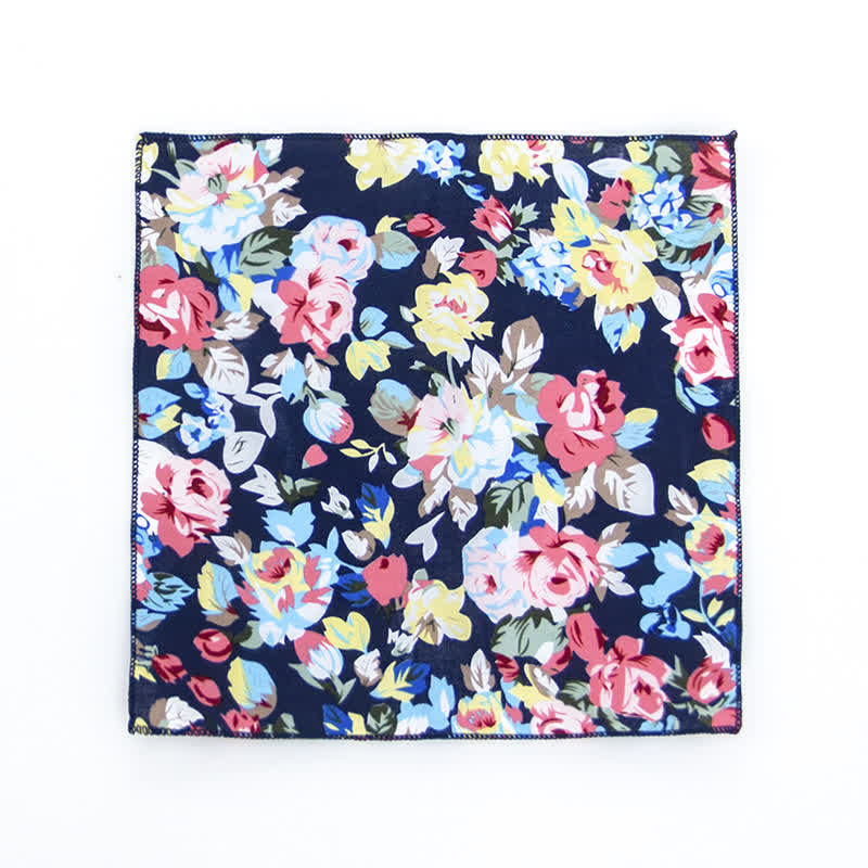 Pochette de costume en coton à motifs floraux pour homme