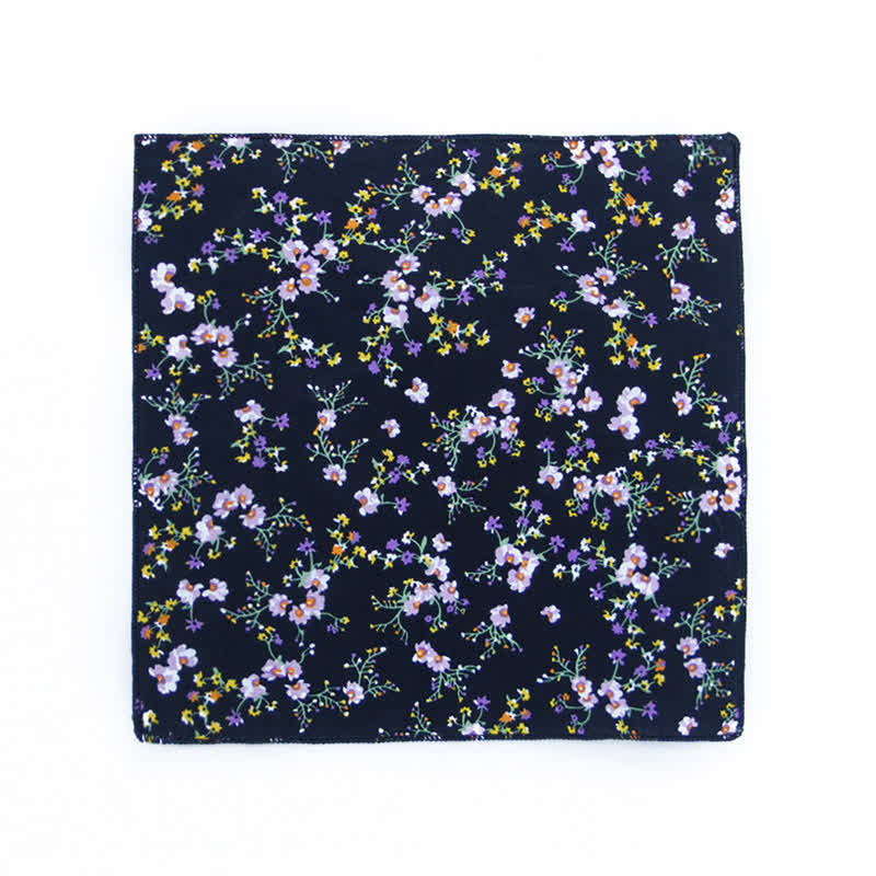 Pochette de costume en coton à motifs floraux pour homme