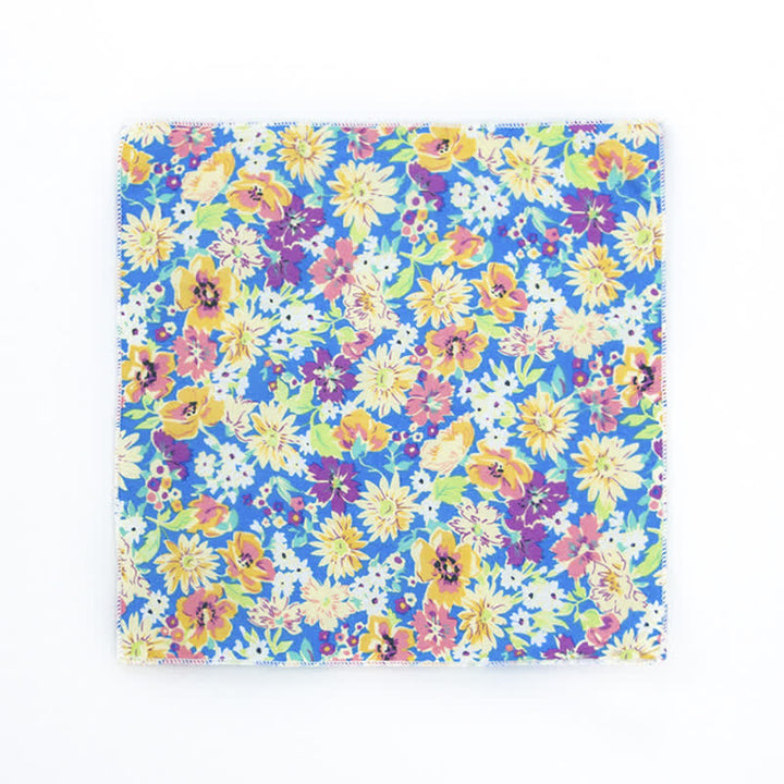 Pochette de costume en coton à motifs floraux pour homme