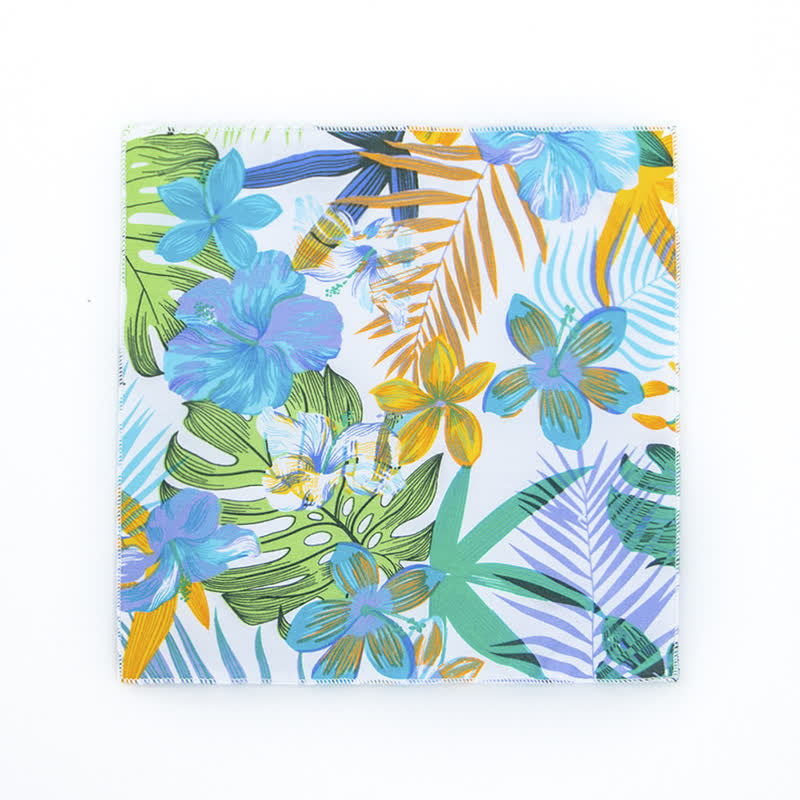 Pochette de costume en coton à motifs floraux pour homme