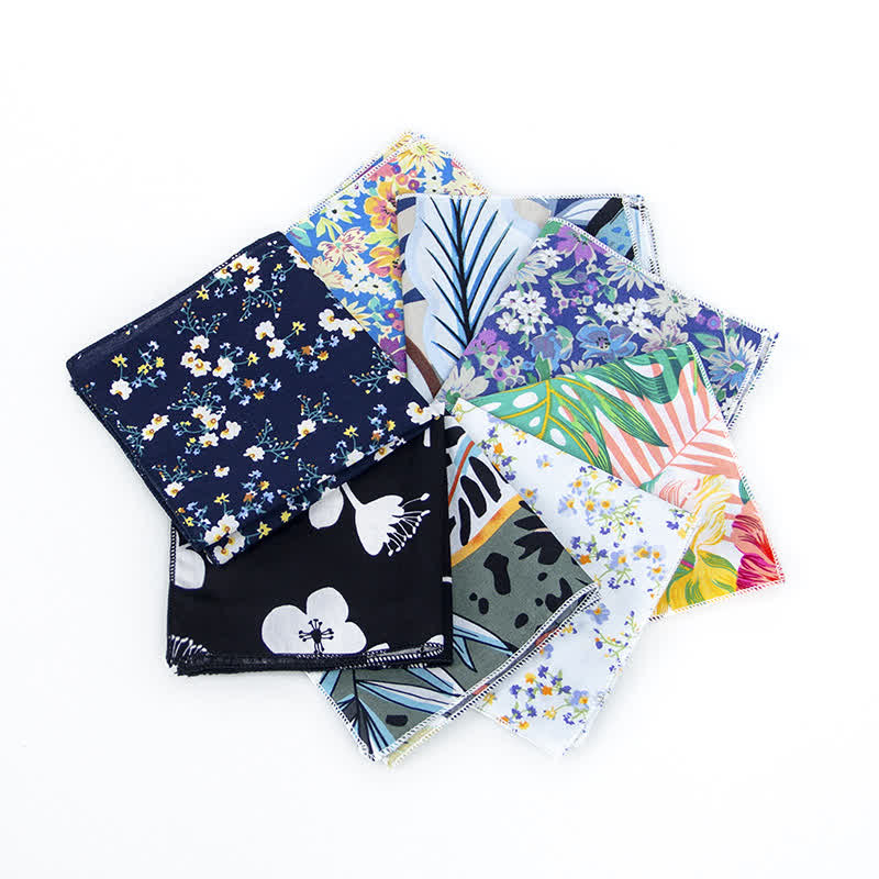 Pochette de costume en coton à motifs floraux pour homme