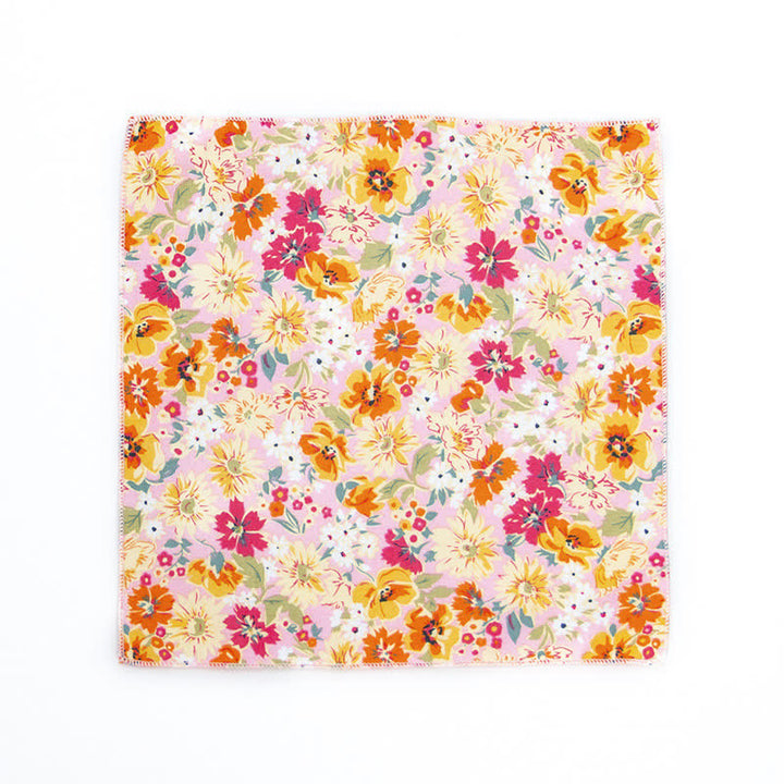Pochette de costume en coton à motifs floraux pour homme
