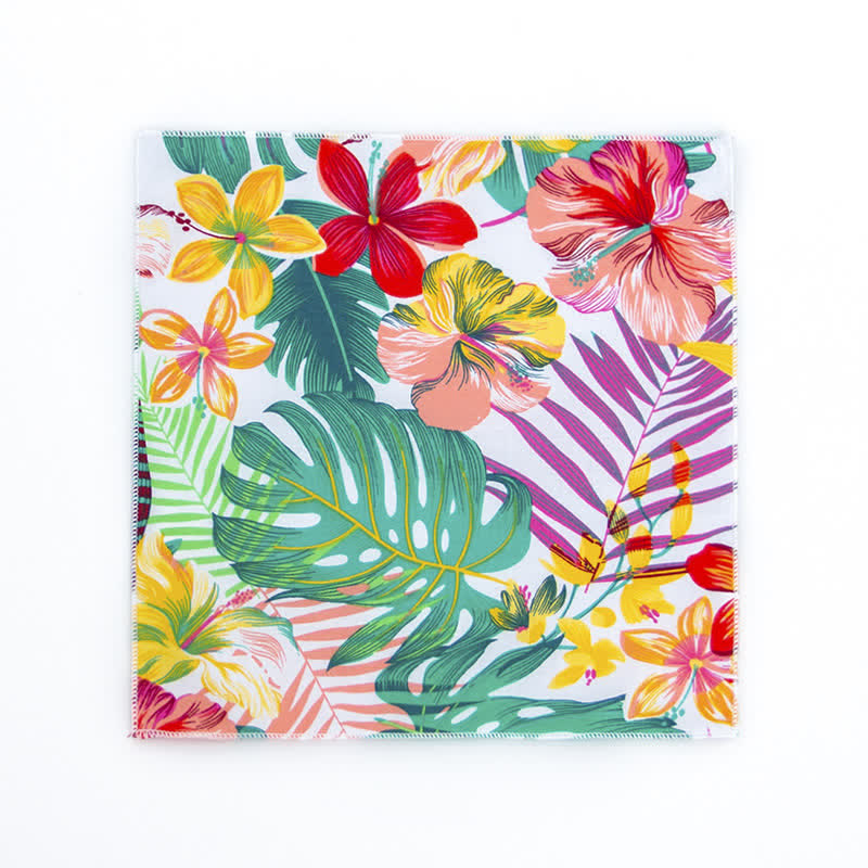 Pochette de costume en coton à motifs floraux pour homme