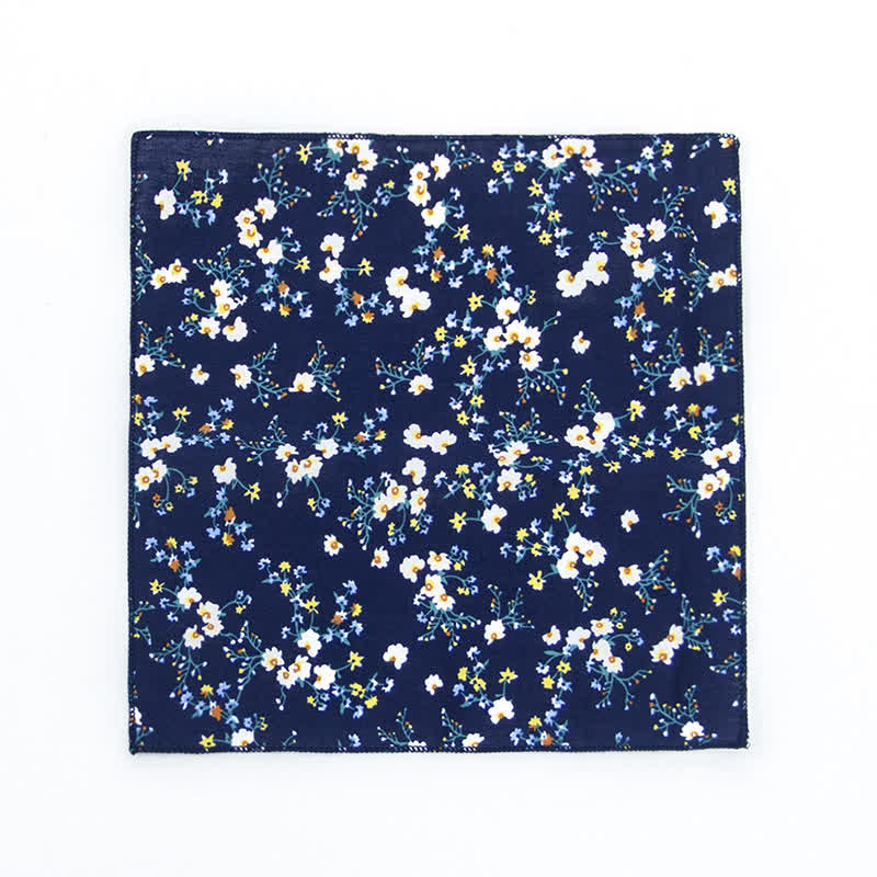 Pochette de costume en coton à motifs floraux pour homme