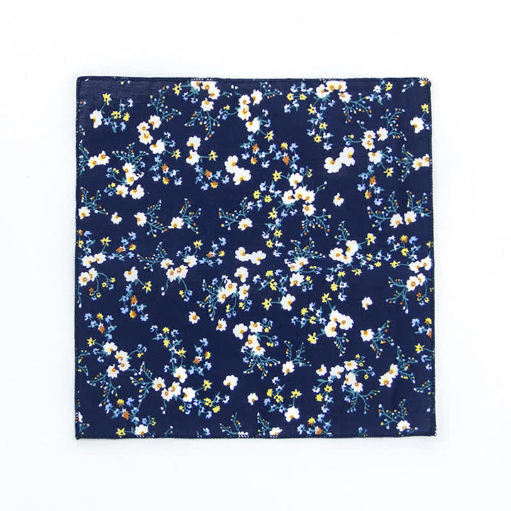 Pochette de costume en coton à motifs floraux pour homme