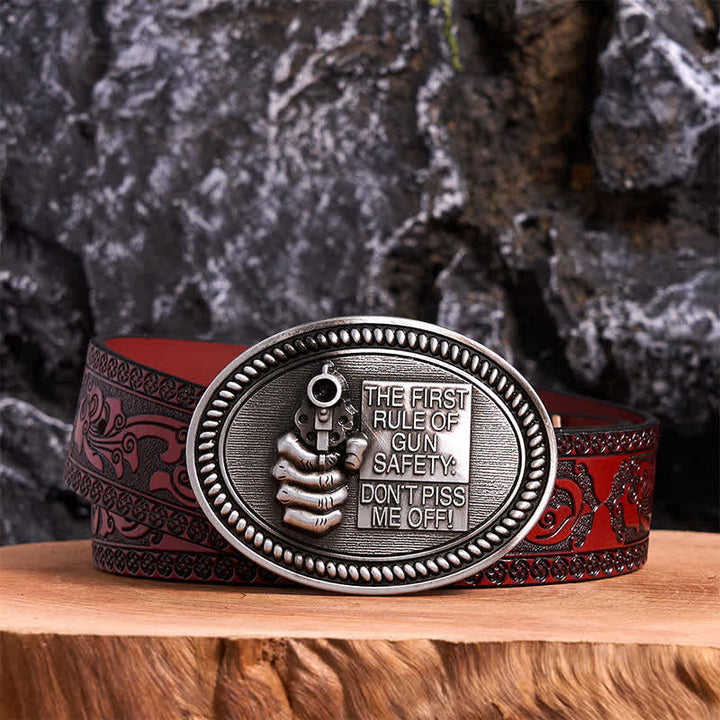 Boucle de ceinture en cuir à faire soi-même, style Outlaw Attitude, pour la sécurité des armes à feu