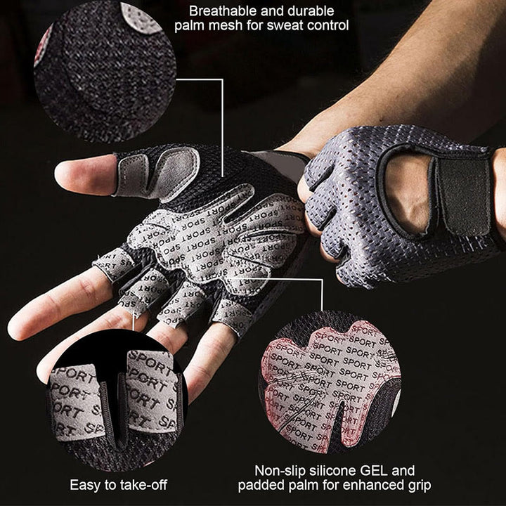 Gants de cyclisme, d'haltérophilie et de gymnastique légers et respirants sans doigts