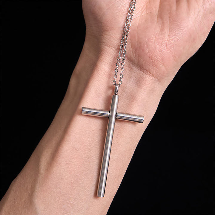 Collier pendentif croix gadget portable cure-dents Edc