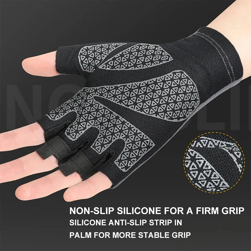 Gants demi-doigts respirants en soie glacée pour l'extérieur, protection solaire