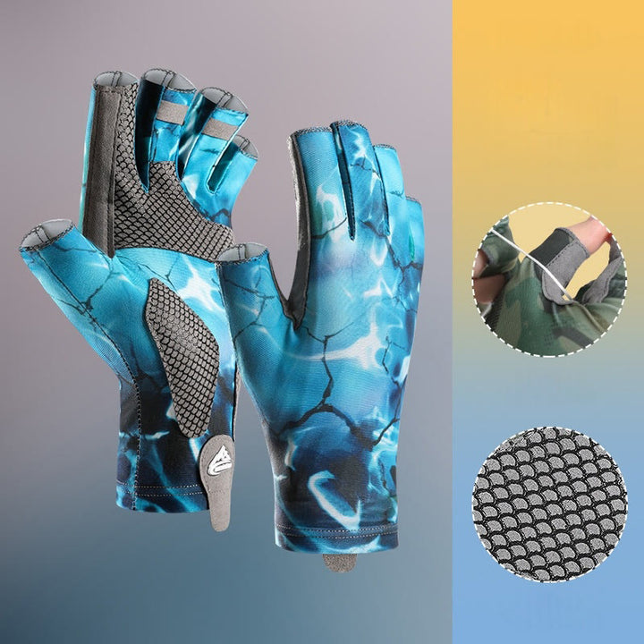 Gants d'extérieur antidérapants, respirants et hautement élastiques, demi-doigts en soie glacée