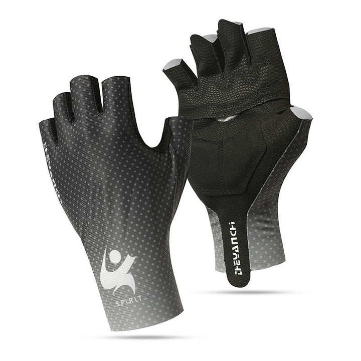 Gants de cyclisme demi-doigts antidérapants en soie glacée