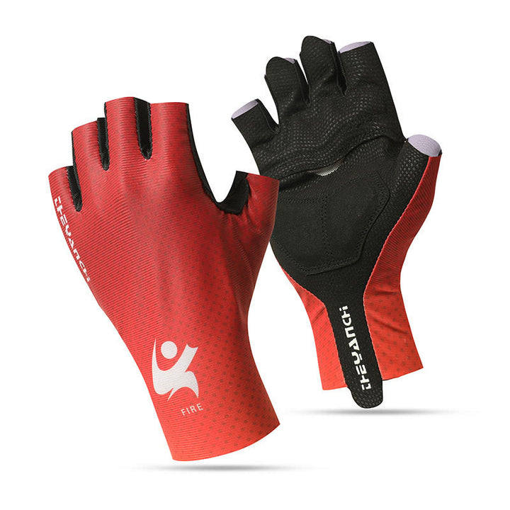 Gants de cyclisme demi-doigts antidérapants en soie glacée