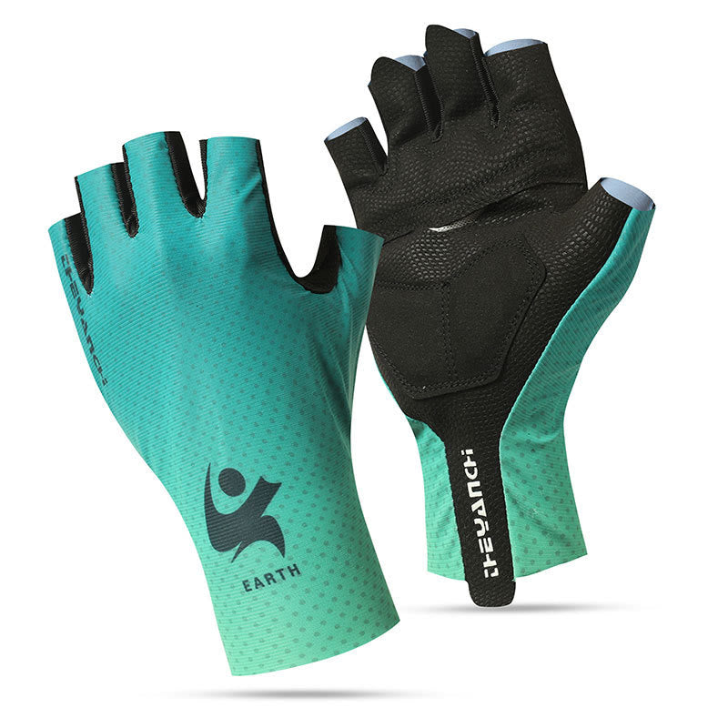 Gants de cyclisme demi-doigts antidérapants en soie glacée