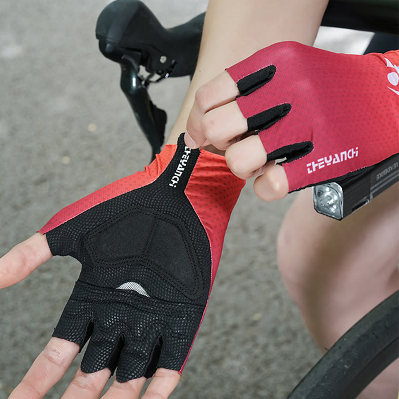 Gants de cyclisme demi-doigts antidérapants en soie glacée