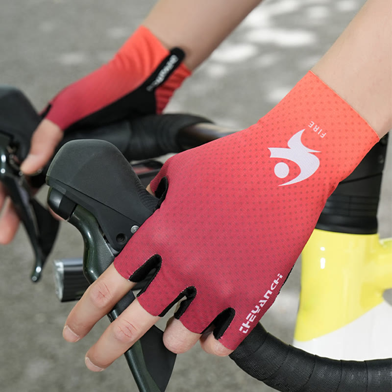 Gants de cyclisme demi-doigts antidérapants en soie glacée