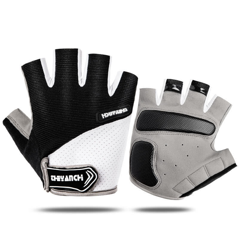Gants de cyclisme unisexes antidérapants à mi-doigts