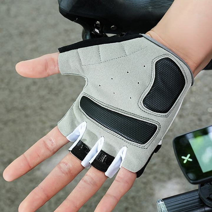 Gants de cyclisme unisexes antidérapants à mi-doigts