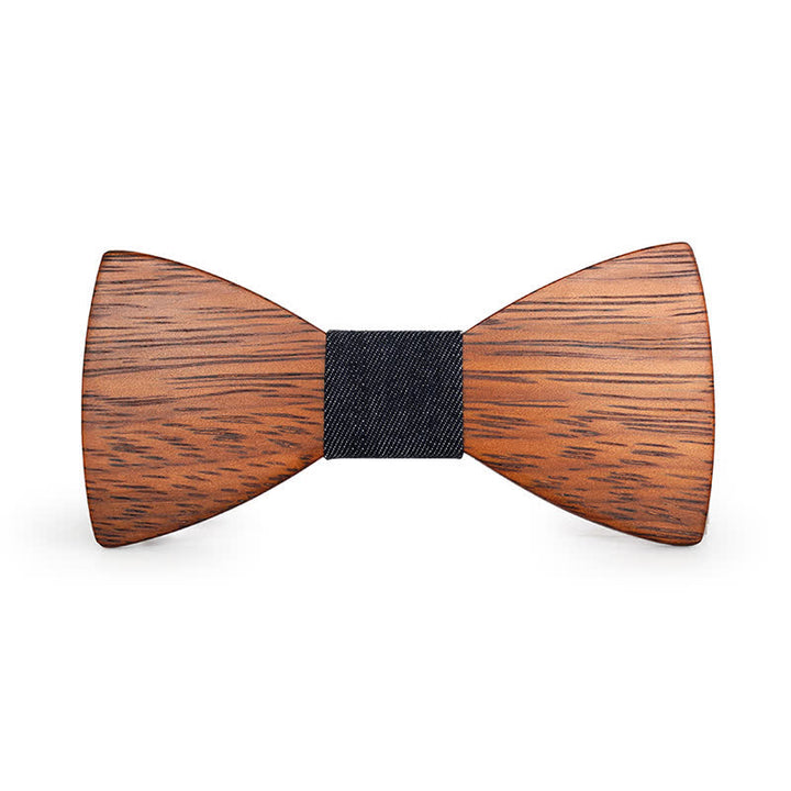 Noeud papillon en bois de bambou fait main pour homme