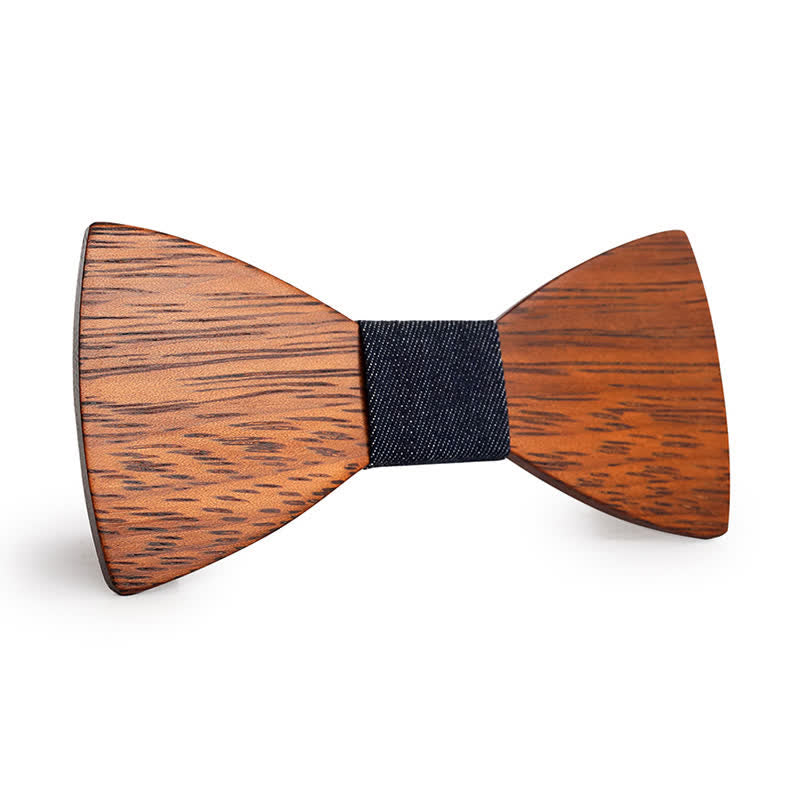 Noeud papillon en bois de bambou fait main pour homme
