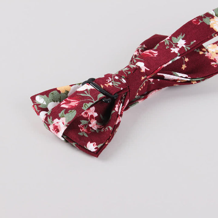 Nœud papillon en coton imprimé floral pour homme