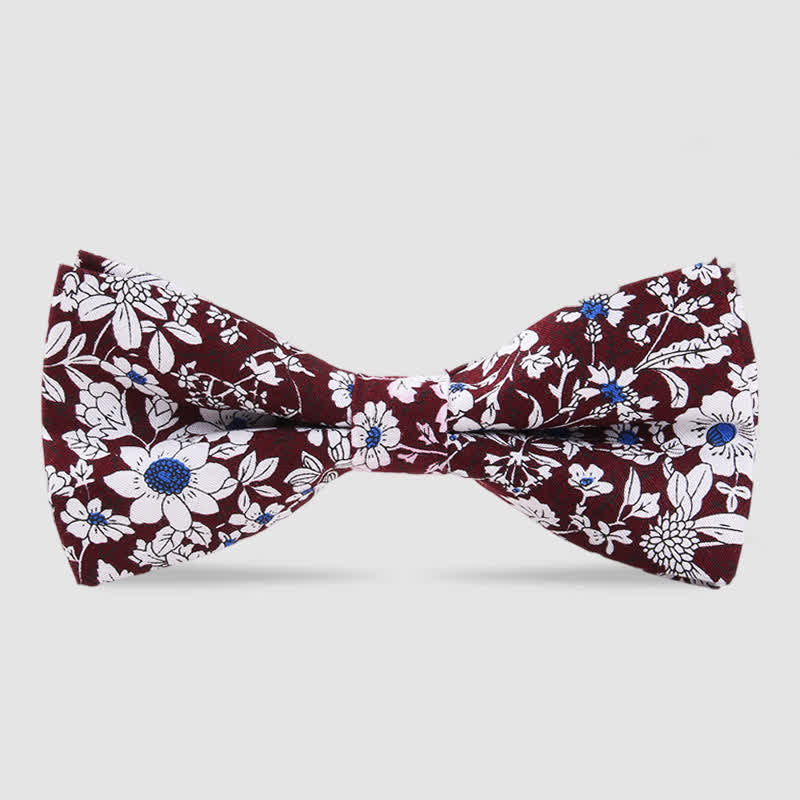 Nœud papillon en coton imprimé floral pour homme