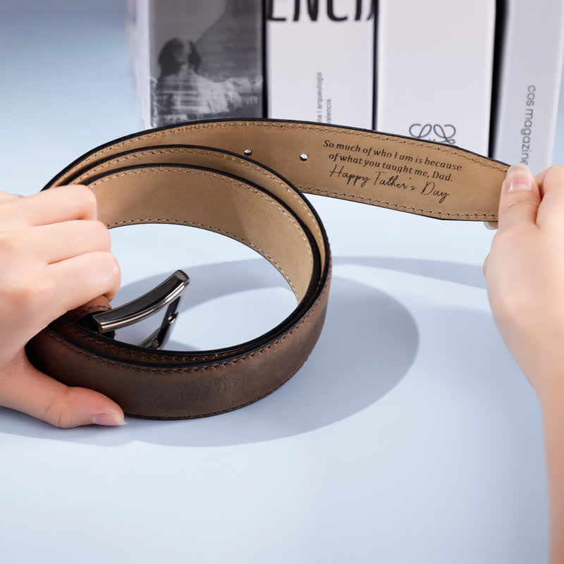 Ceinture en cuir personnalisée simple avec pointe gravée